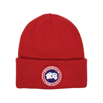 Shop Canada Goose Arctic Disc Toque Wool Beanie In Red