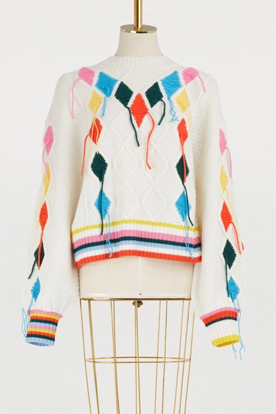 Shop Mira Mikati Sweater With Threads In Off White