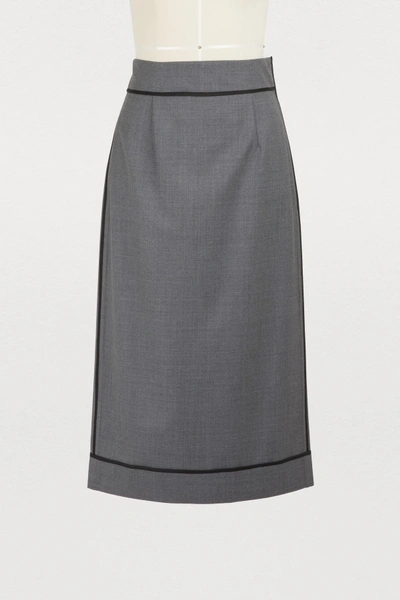 Shop Gauchère Marilyn Wool Skirt In Grey