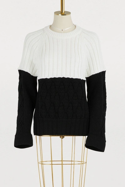 Shop Gauchère Meril Wool Sweater In Black / White