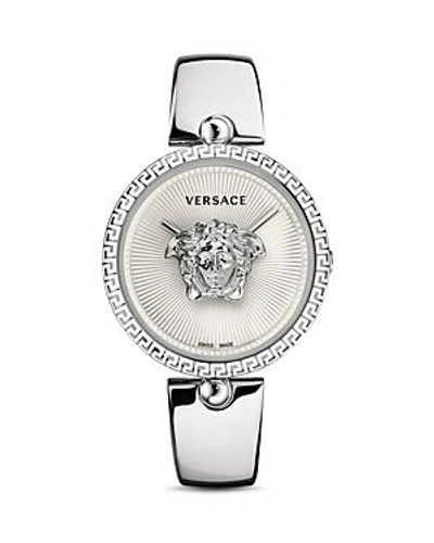 Shop Versace Palazzo Empire Semi-bangle Watch, 39mm In Silver