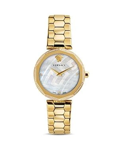 Shop Versace Idyia Watch, 36mm In White/gold