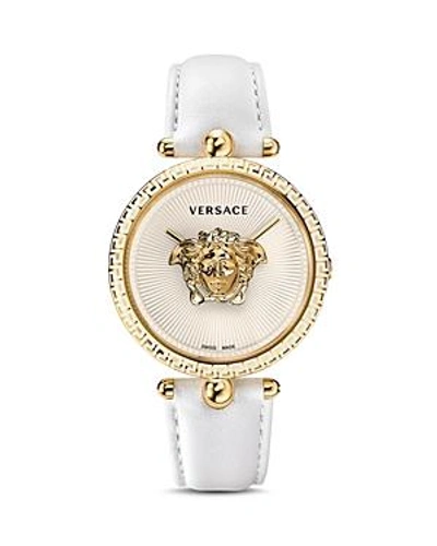 Shop Versace Palazzo White & Yellow Gold-pated Empire Watch, 39mm