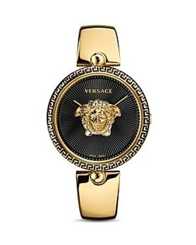 Shop Versace Palazzo Empire Semi-bangle Watch, 39mm In Black/gold