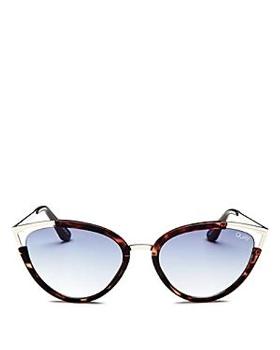 Shop Quay Women's Hearsay Cat Eye Sunglasses, 58mm In Tortoise/navy