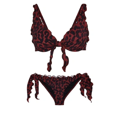 Shop On The Island Los Roques Leopard-print Bikini In Red