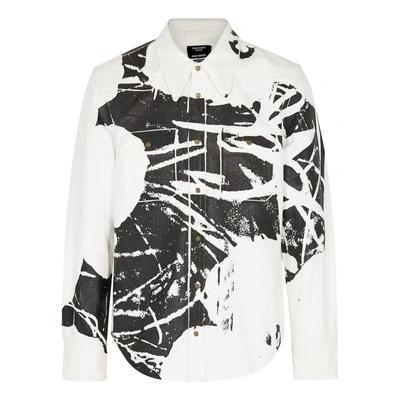 Shop Calvin Klein 205w39nyc Flowers-print Denim Shirt In White And Black