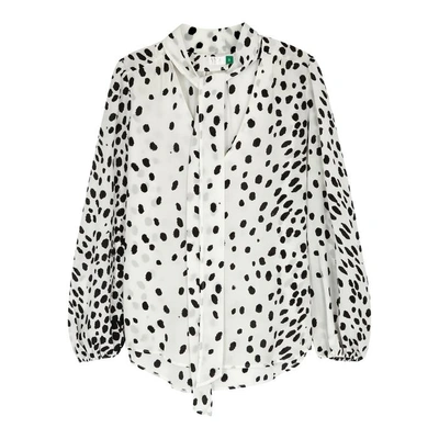 Shop Rixo London Moss Leopard-print Silk Blouse