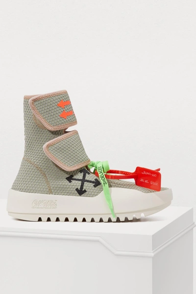Shop Off-white Moto Wrap Sneakers In Grey
