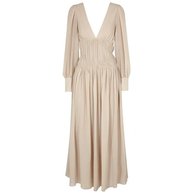 Shop Stella Mccartney Carleigh Silk Georgette Maxi Dress In Nude