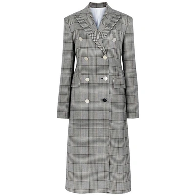 Shop Calvin Klein 205w39nyc Checked Double-breasted Coat In Brown