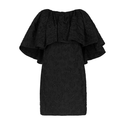 Shop Calvin Klein 205w39nyc Black Rose-jacquard Cape Dress