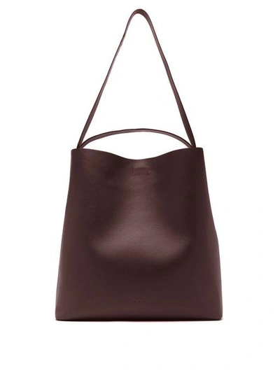 Aesther Ekme Leather Tote Bag In Burgundy