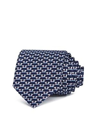 Shop Ferragamo Fido Scottie Dogs Silk Classic Tie In Blue