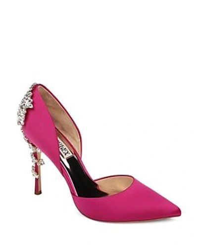 Shop Badgley Mischka Women's Vogue Pointed Toe Satin High-heel Pumps In Pink