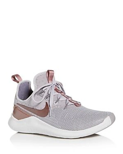 Shop Nike Women's Free Tr 8 Lace Up Sneakers In Atmosphere Gray/smokey Mauve-vast Gray