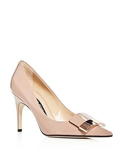 Shop Sergio Rossi Women's Patent Leather Pointed Toe Pumps In Pink