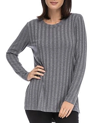 Shop B Collection By Bobeau Alex Ribbed Tunic Tee In Steel Gray