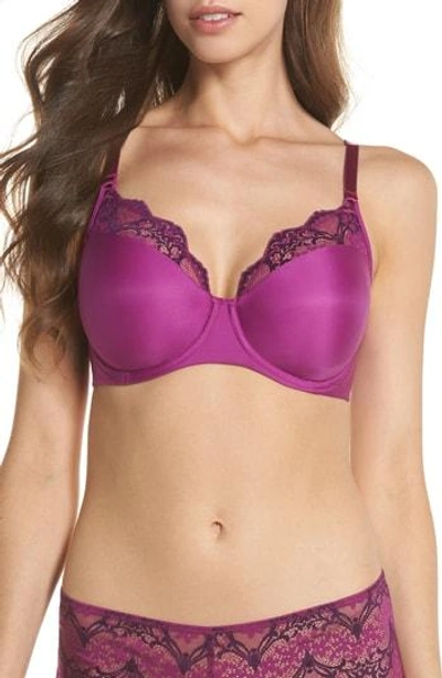 Shop Wacoal Lace Impression Lace Underwire T-shirt Bra In Hollyhock