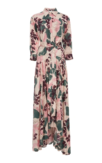 Shop Alexis Beatrice Printed Cotton Shirt Dress In Pink