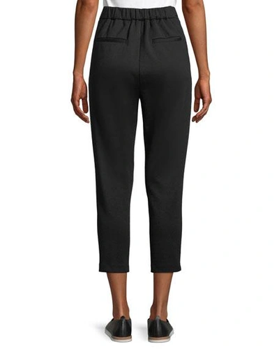 Shop Vince Cozy Pull-on Cropped Wool Pants In Black