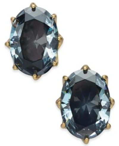 Shop Kate Spade New York Gold-tone Stone Oval Stud Earrings In Montana