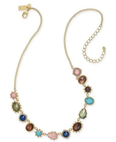 Shop Kate Spade New York Gold-tone Multi-stone Statement Necklace, 17" + 3" Extender