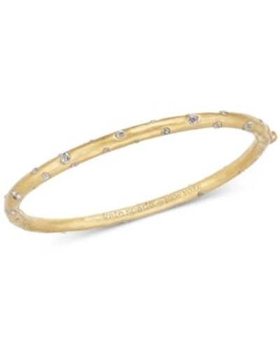 Shop Kate Spade New York Gold-tone Crystal Bangle Bracelet In Clear Gold