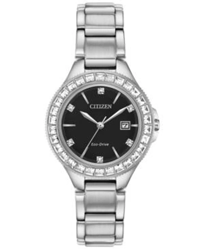 Shop Citizen Eco-drive Women's Silhouette Crystal Stainless Steel Bracelet Watch 31mm