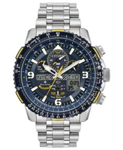 Shop Citizen Eco-drive Men's Analog-digital Promaster Blue Angels Skyhawk A-t Stainless Steel Bracelet Watch 46mm