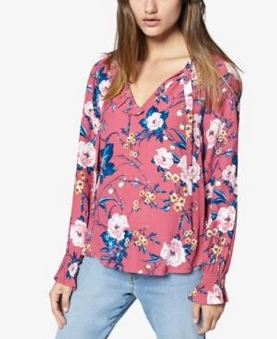 Shop Sanctuary Floral-print Ruffled Shirt In Full Bloom