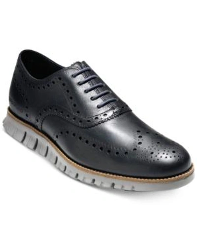 Shop Cole Haan Men's Zerogrand Wingtip Oxfords Men's Shoes In Navy/ Ironstone