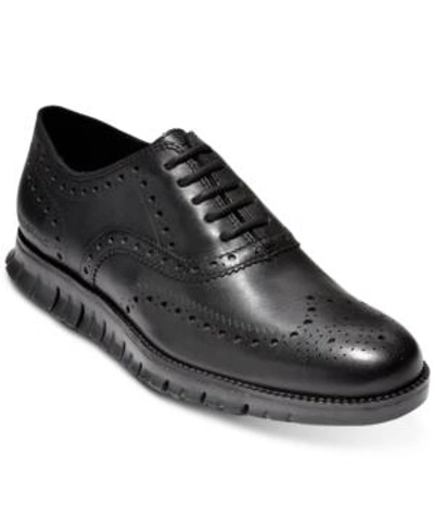 Shop Cole Haan Men's Zerogrand Wingtip Oxfords Men's Shoes In Black/ Black