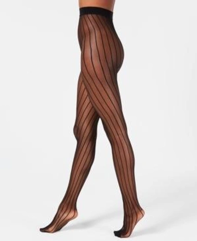 Shop Dkny Modern Lines Tights In Black