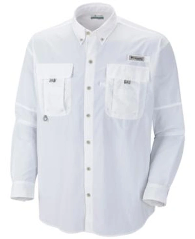 Shop Columbia Men's Bahama Ii Upf 50 Long Sleeve Angler Shirt In White