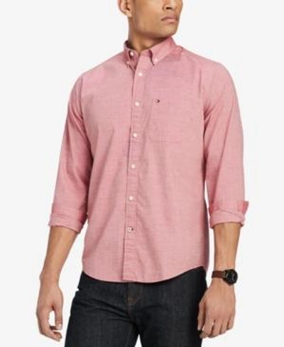 Shop Tommy Hilfiger Men's Capote Classic Fit Shirt, Created For Macy's In Apple Red