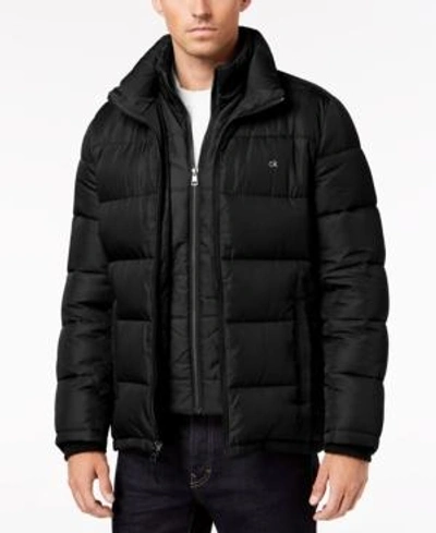 Shop Calvin Klein Men's Puffer With Set In Bib Detail, Created For Macy's In Black