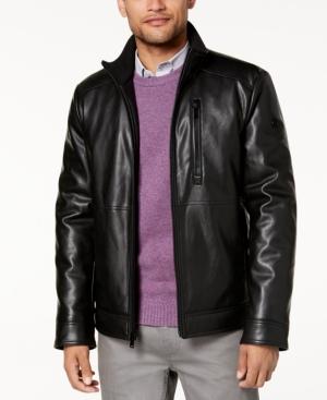 calvin klein men's faux leather jacket