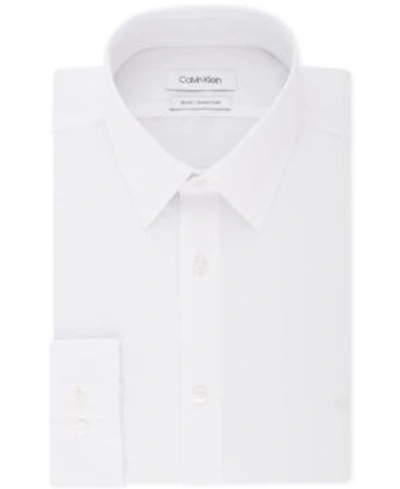 Shop Calvin Klein Men's Slim-fit Stretch Dress Shirt, Online Exclusive Created For Macy's In White
