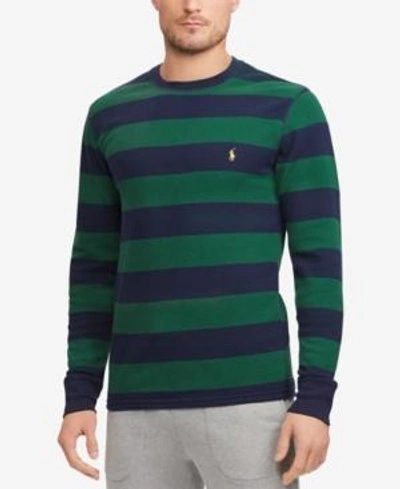 Polo Ralph Lauren Men's Striped Waffle-knit Thermal In New Forest/navy |  ModeSens