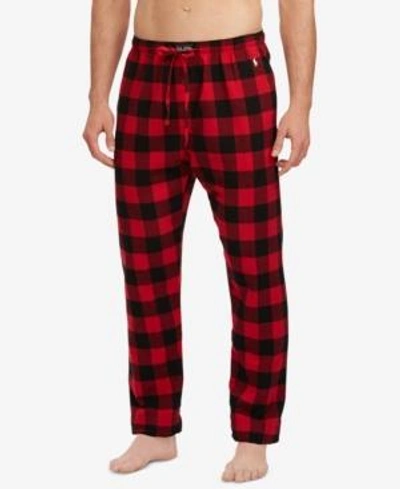 Shop Polo Ralph Lauren Men's Plaid Cotton Flannel Pajama Pants In Preston Plaid