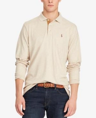 Shop Polo Ralph Lauren Men's Classic-fit Long Sleeve Soft-touch Polo In Expedition Dune Heather