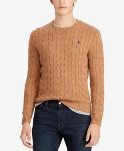 Polo Ralph Lauren Men's Big & Tall Cable-knit Cotton Sweater In Rl Brown |  ModeSens