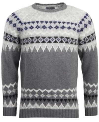 Shop Barbour Men's Wetheral Fair Isle Sweater In Med Gray