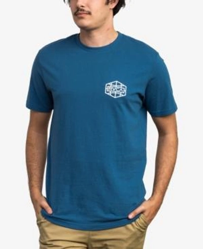 Shop Rvca Men's Logo Graphic T-shirt In Bright Blue