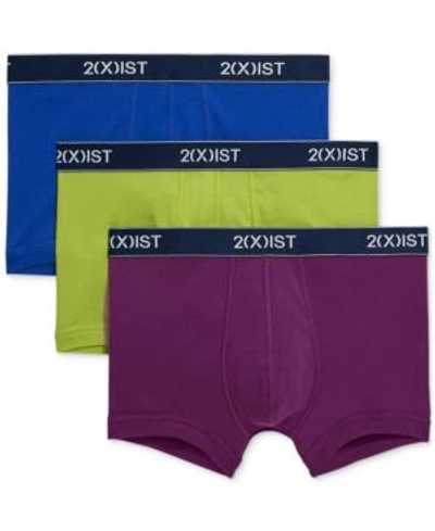 Shop 2(x)ist Men's Essential No-show Trunks 3-pack In Purple Assorted