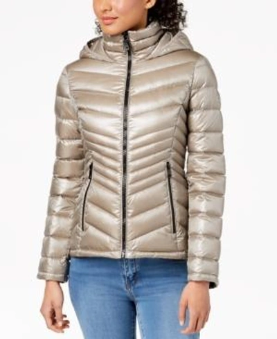Rusteloos Gedateerd heks Calvin Klein Petite Hooded Packable Puffer Coat In Shine Thistle | ModeSens