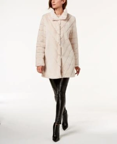 Shop Calvin Klein Faux-fur Coat In Blush