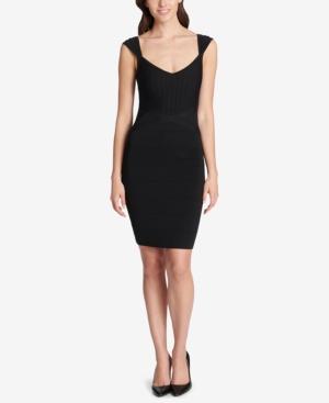 guess sweetheart bandage bodycon dress