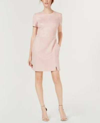 Shop French Connection Faux-suede Dress In Teagown